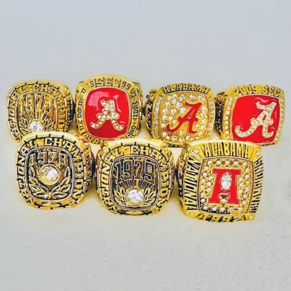 7 Alabama Crimson Tide NCAA championship rings set NCAA Rings Alabama Crimson Tide