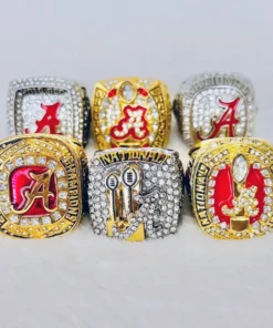 6 Alabama Crimson Tide NCAA National & SEC championship rings collection NCAA Rings Alabama Crimson Tide
