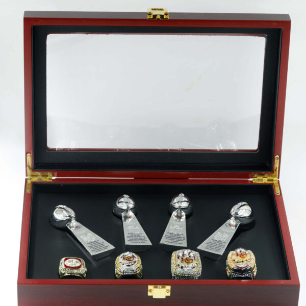 4 Kansas City Chiefs Super Bowl championship ring set with 4 Vince Lombardi trophies Football Rings 2023 chiefs ring