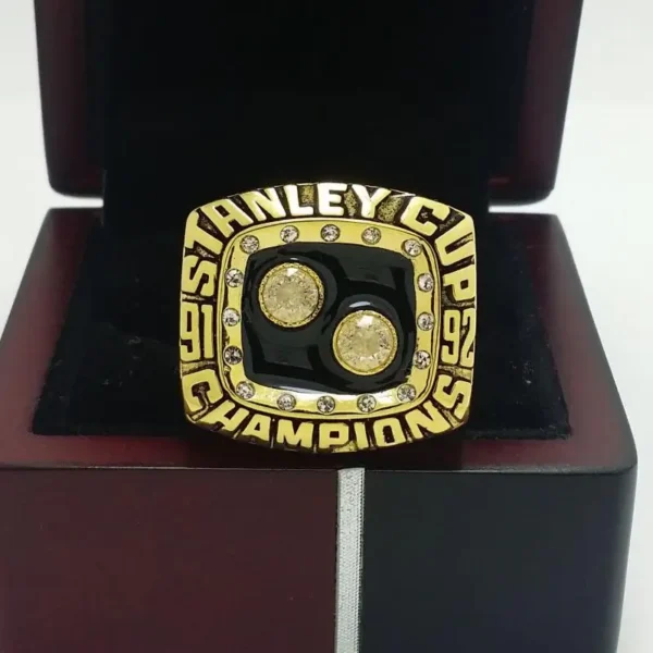 1992 Pittsburgh Penguins championship ring replica with custom name – Premium Series NHL Rings 1992 penguins