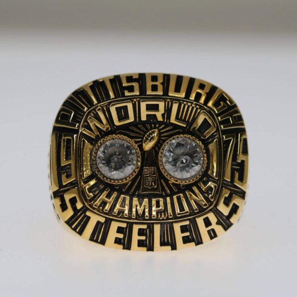 1975 Pittsburgh Steelers championship ring replica with custom name – Premium Series Football Rings 1975 steelers