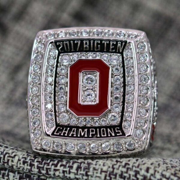 2017 Ohio State Buckeyes Big 10 championship ring replica with custom name – Premium Series NCAA Rings 2017 Ohio State Buckeyes Big 10 championship ring