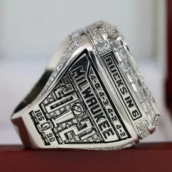 2021 Milwaukee Bucks NBA championship ring replica with custom name – Premium Series NBA Rings 2021 Milwaukee Bucks 2