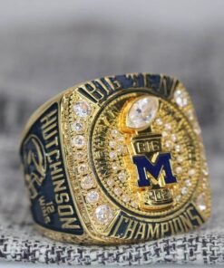 2021 Michigan Wolverines Big 10 championship ring replica with custom name – Premium Series NCAA Rings 2021 wolverines 2