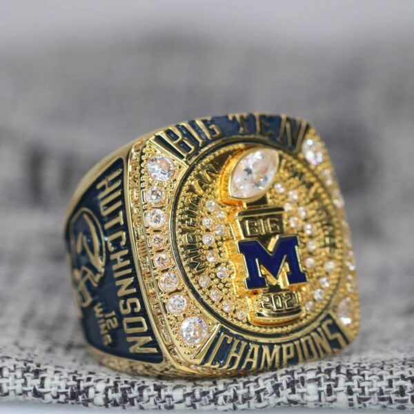 2021 Michigan Wolverines Big 10 championship ring replica with custom name – Premium Series NCAA Rings 2021 wolverines 2