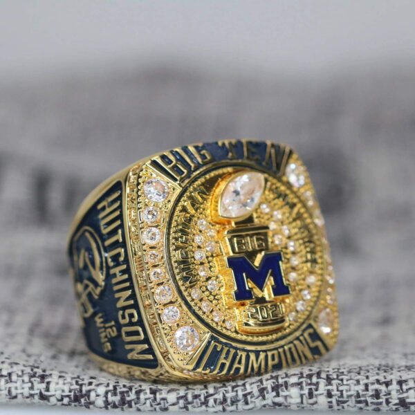 2021 Michigan Wolverines Big 10 championship ring replica with custom name – Premium Series NCAA Rings 2021 wolverines 6