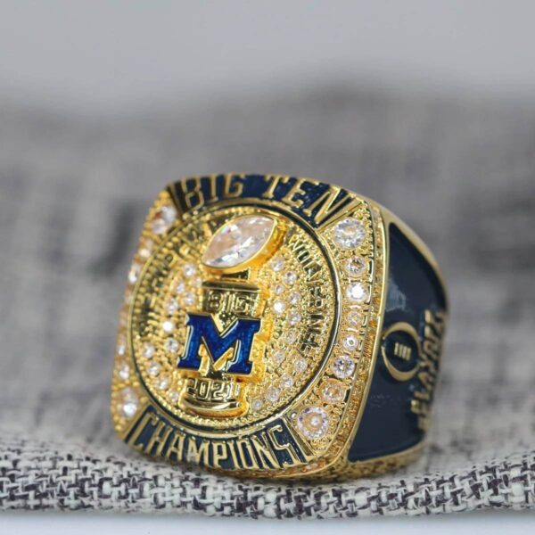 2021 Michigan Wolverines Big 10 championship ring replica with custom name – Premium Series NCAA Rings 2021 wolverines 4