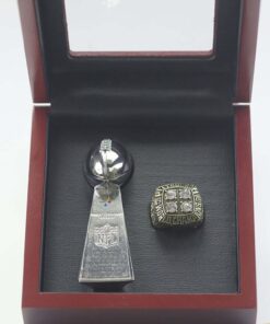 1980 Pittsburgh Steelers championship ring gold color & trophy Football Rings 1980 Pittsburgh Steelers championship ring