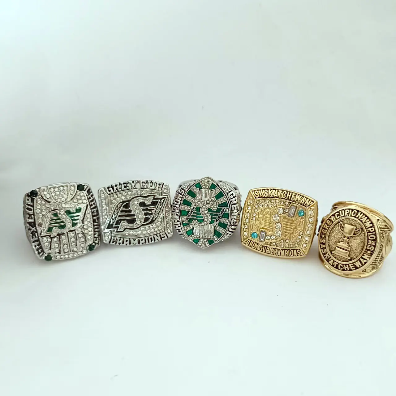 5 Saskatchewan Roughriders Grey Cup championship rings set Grey Cup rings collectible 3 5 Saskatchewan Roughriders Grey Cup championship rings set Grey Cup rings collectible 3